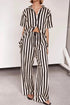 'Bronte' Striped Half Sleeve Top and Pants Set - Celes Fashion